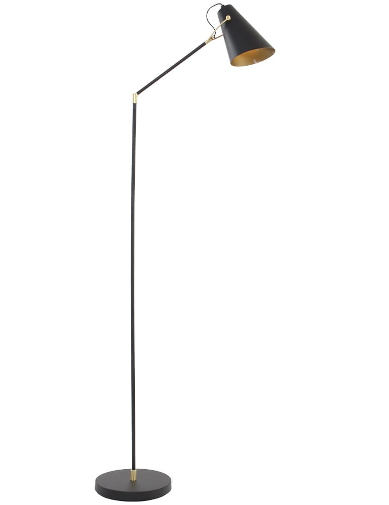 slijm Oceaan Verdraaiing Moderne leeslamp met gouden details Light & Living Borre zwart -  Directlampen.nl