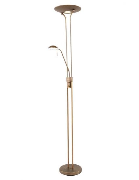 bronzen led vloerlamp met leeslamp