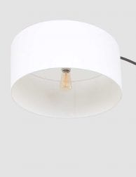 witte kap zwarte vloerlamp