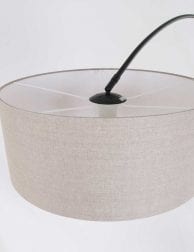 zwarte booglamp met bruine kap