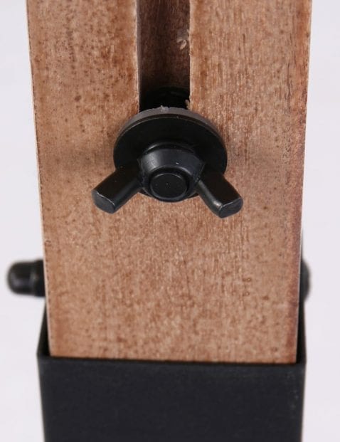 Houten vloerlamp met metaal