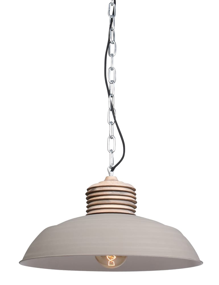 Uitroepteken Huiswerk maken mooi Hanglamp met hout Mexlite Samso taupe - Directlampen.nl