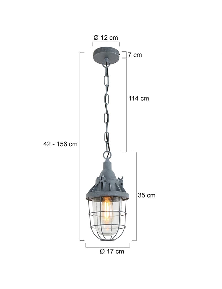 verhaal Riskeren Vernietigen Industriële scheepslamp Mexlite Ebbe betongrijs ⌀17 cm - Directlampen.nl