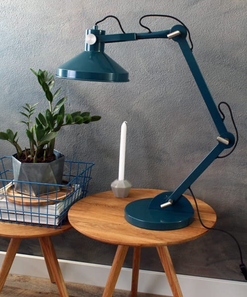 Blauwe-bureaulamp