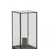 Rechthoekige tafellamp zwart met glas