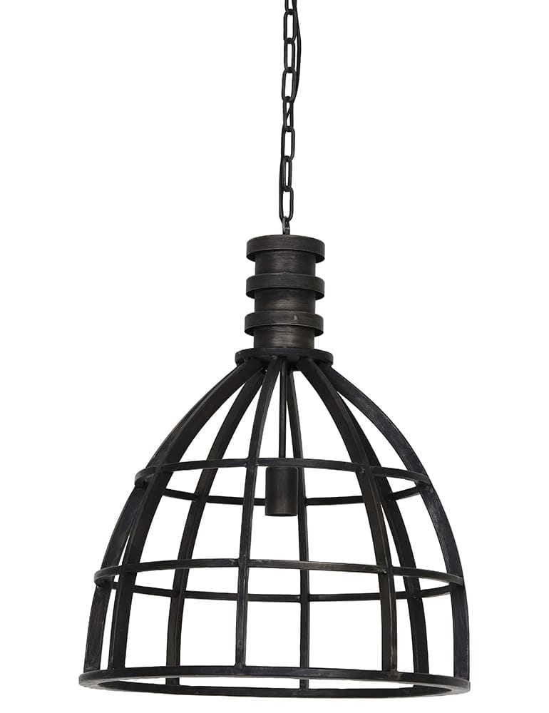 verlichten tweede Voorman Stoere open hanglamp Light & Living Ivy zwart - Directlampen.nl