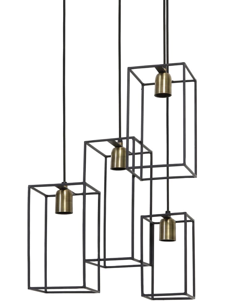 Vierkante 4-lichts hanglamp