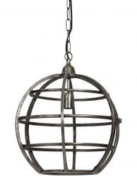 Zilveren bolvormige hanglamp