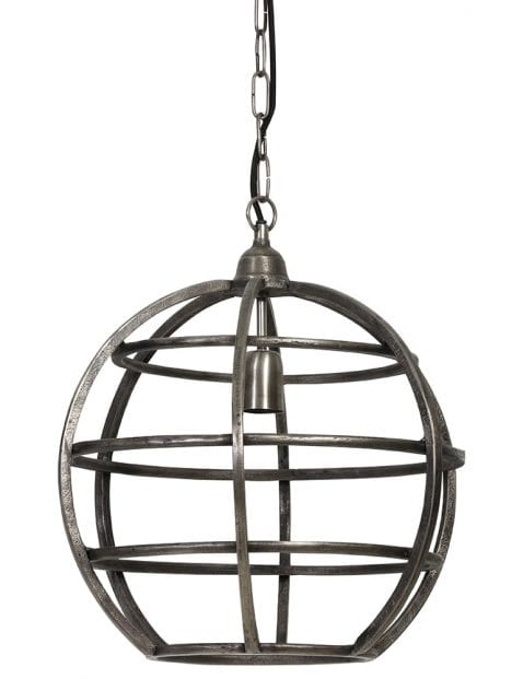 Zilveren bolvormige hanglamp