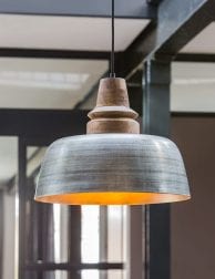 Zilveren-hanglamp-met-houten-opzetstuk-1