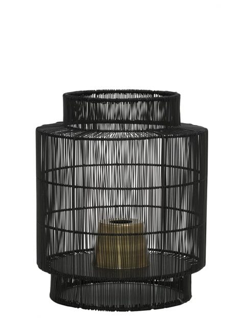 Zwarte ronde tafellamp draad