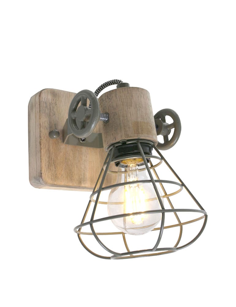 Wandlamp draad en hout Anne Guernsey Directlampen.nl