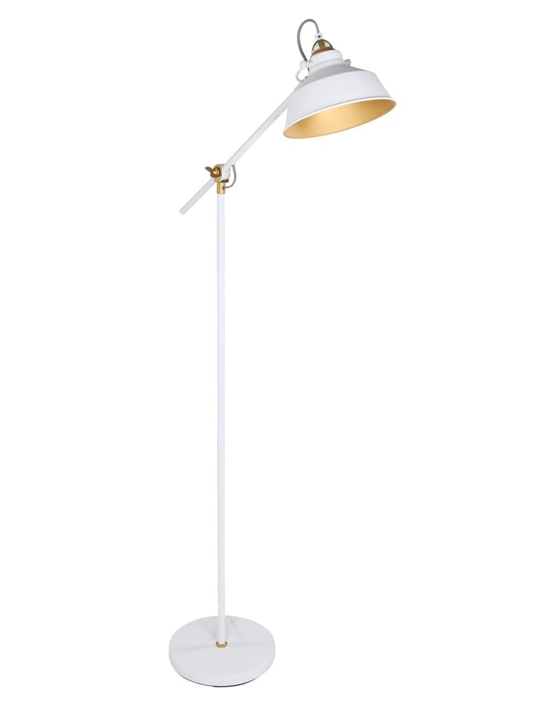 Moreel Bedenk Boodschapper Staande lamp met gouden details Mexlite Nové wit - Directlampen.nl