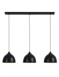 Industriele zwarte drielichts hanglamp-1693ZW