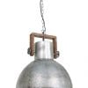 Stalen industriele hanglamp met hout-1678ZI