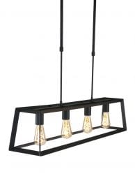 Zwarte frame hanglamp rechthoekig-1705ZW