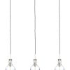 Drielichts pendellamp glas Steinhauer Elegance LED staal