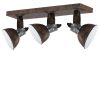 Industriele drielichts plafondlamp Steinhauer Brooklyn bruin
