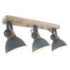 Houten plafondlamp met 3 groene spots Mexlite Gearwood