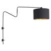 industriele boog wandlamp met zwarte kap-2131ZW