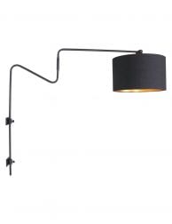 industriele boog wandlamp met zwarte kap-2131ZW