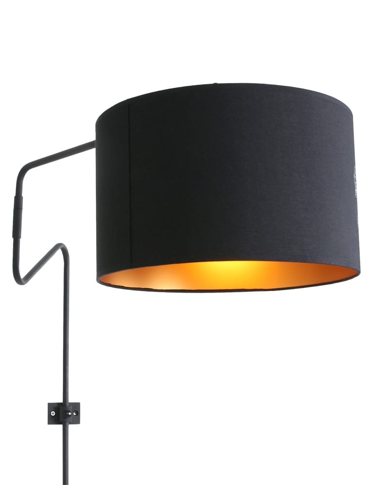 Verantwoordelijk persoon Dinkarville bedrag Boog wandlamp met kap Anne Lighting Linstrøm zwart - Directlampen.nl