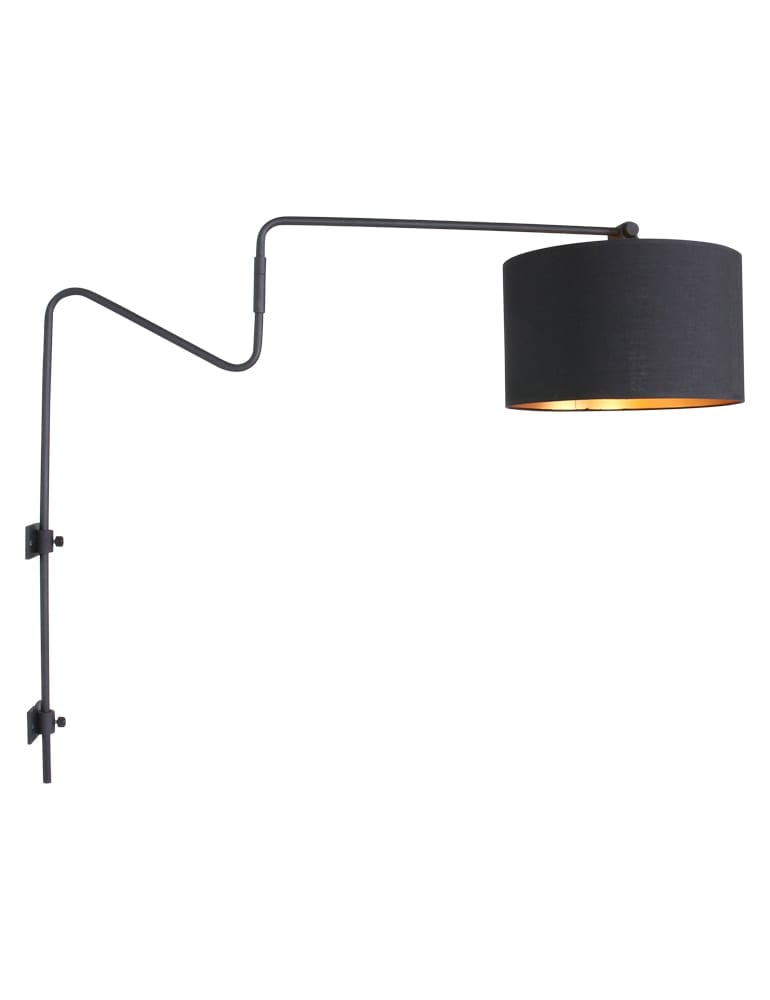 Nucleair Goed Slink Boog wandlamp met kap Anne Lighting Linstrøm zwart - Directlampen.nl