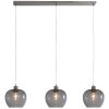 Drielichts rookglazen hanglamp Steinhauer Lotus staal
