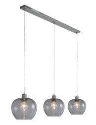 moderne drielichts hanglamp rookglas-1898ST