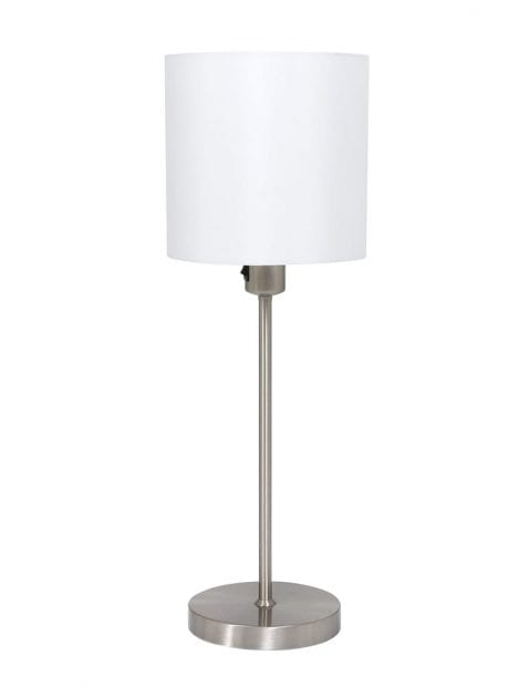 tafellampje met witte ronde kap-1563ST