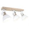 Scandinavische plafondlamp drie spots wit met hout Mexlite Gearwood