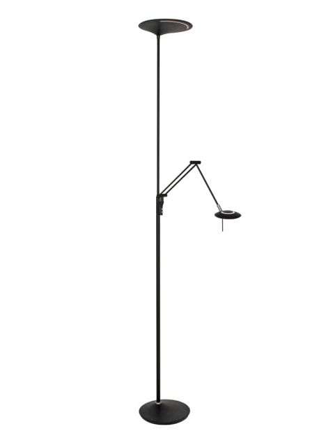 zwarte uplight met leeslamp-2107ZW