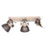 Houten plafondlamp met 3 bruine spots Mexlite Gearwood