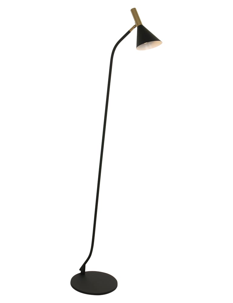 Staande lamp met minimalistisch design Anne Lighting Anne's Choice zwart/goud Directlampen.nl