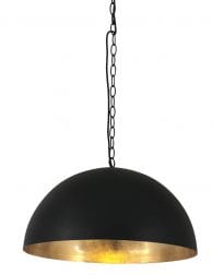 Hanglamp zwart met goud Steinhauer Semicirkel