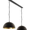Tweelichts hanglamp zwart met goud Steinhauer Semicirkel