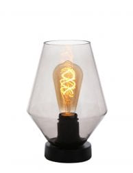 Tafellamp rookglas Steinhauer Ancilla zwart