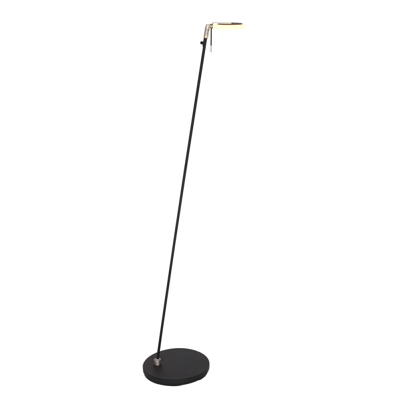 dunne-vloerlamp-met-platte-reflector-steinhauer-turound-zwart-met-glas