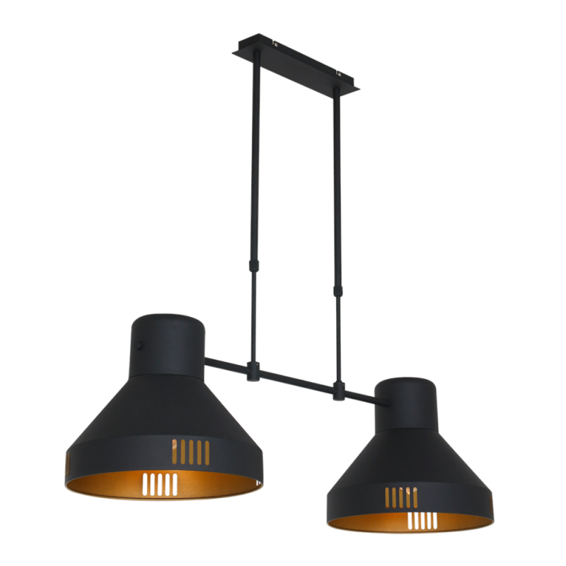 Industriële zwarte metalen hanglamp Mexlite Evy