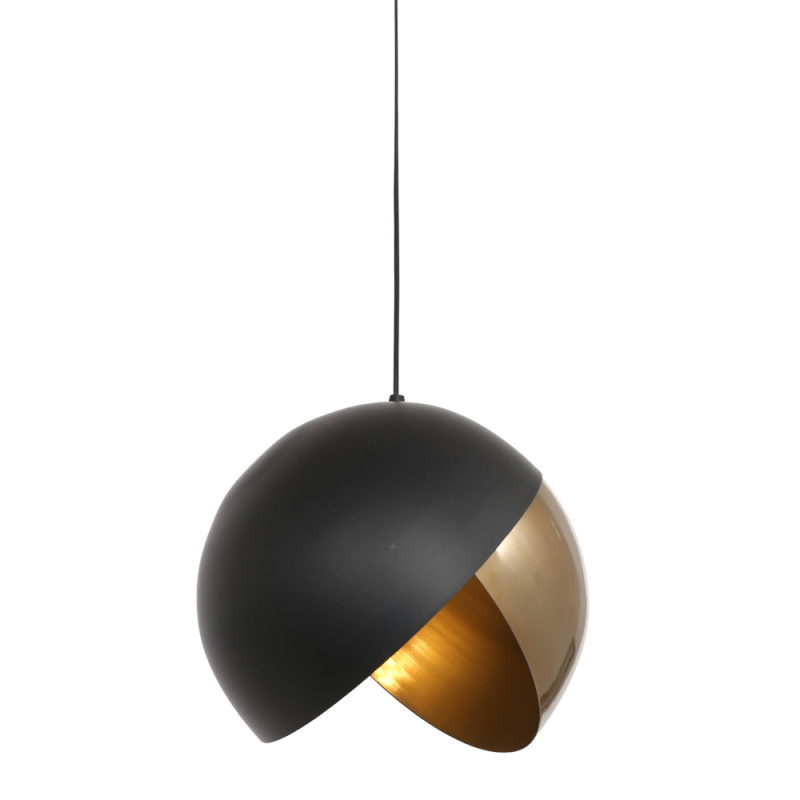 Sfeervolle bol hanglamp Light & Living Namco zwart met goud