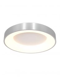 Ronde metalen plafonnière LED Steinhauer Ringlede zilver