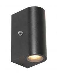 Halfronde wandlamp met schemersensor Steinhauer Poro zwart