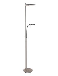 Stalen design uplight met leeslicht - 2989ST