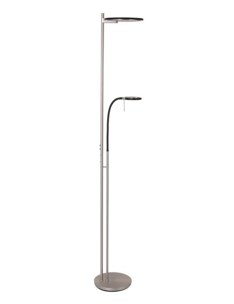 Stalen design uplight met leeslicht - 2989ST