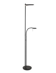 Zwarte design uplight met leeslicht - 2989ZW