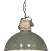 Metalen hanglamp met houten klos - 3000G