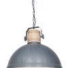 Industriële eettafellamp met houten klos - 3000GR
