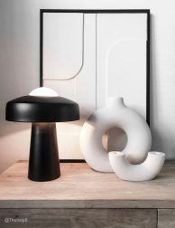 3010ZW – paddenstoel lamp zwart