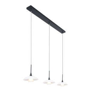Klassieke glazen hanglamp zwart Steinhauer Tallerken