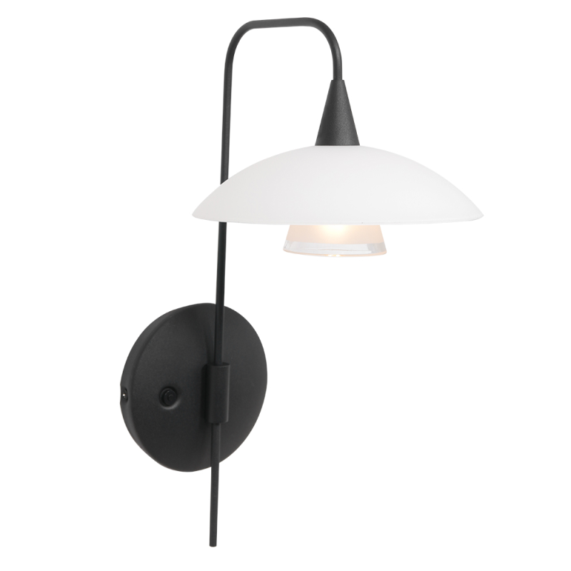 Moderne zwart metalen wandlamp Steinhauer Tallerken